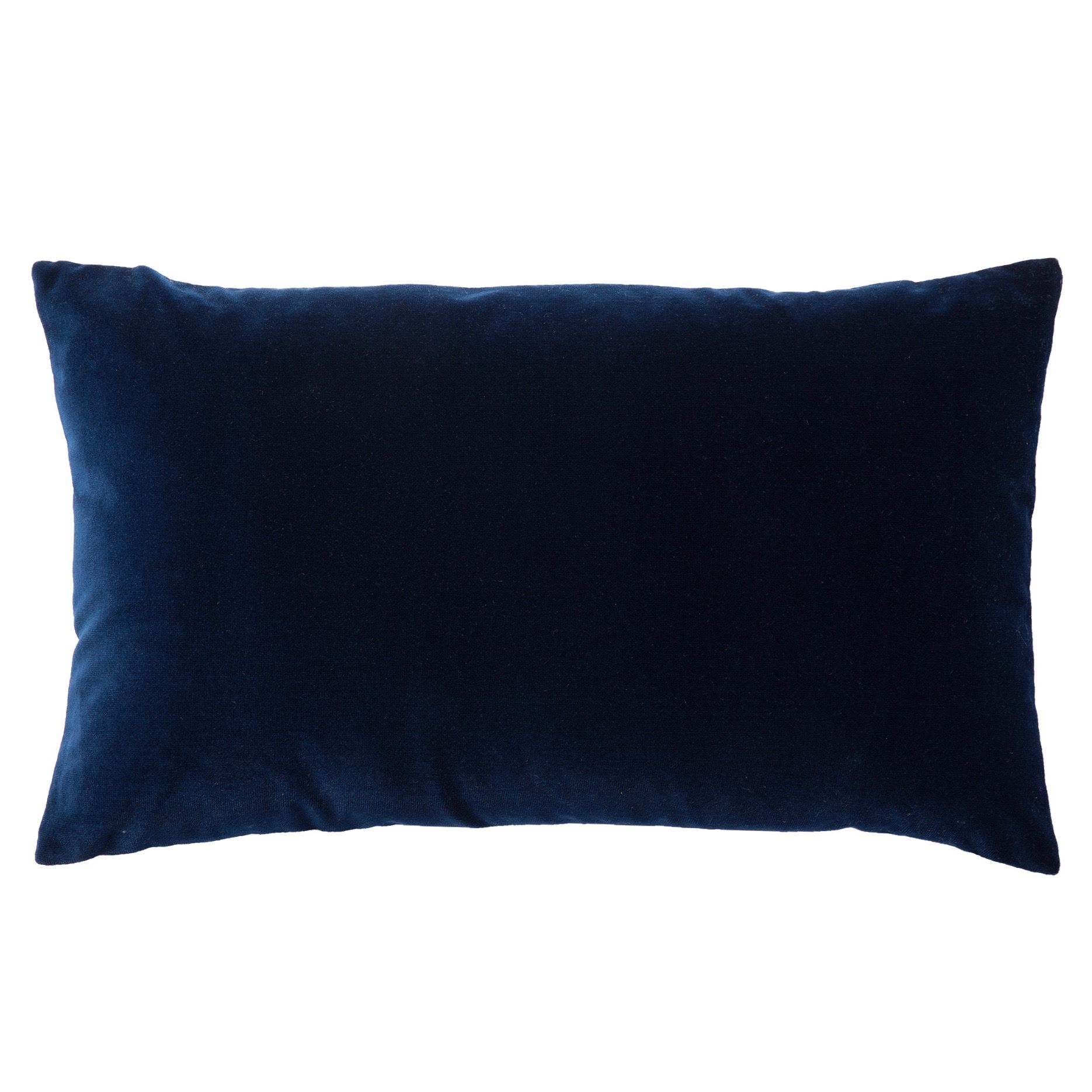 Leuvia. Double Sided Velvet Rectangular Cushion Navy & Grey