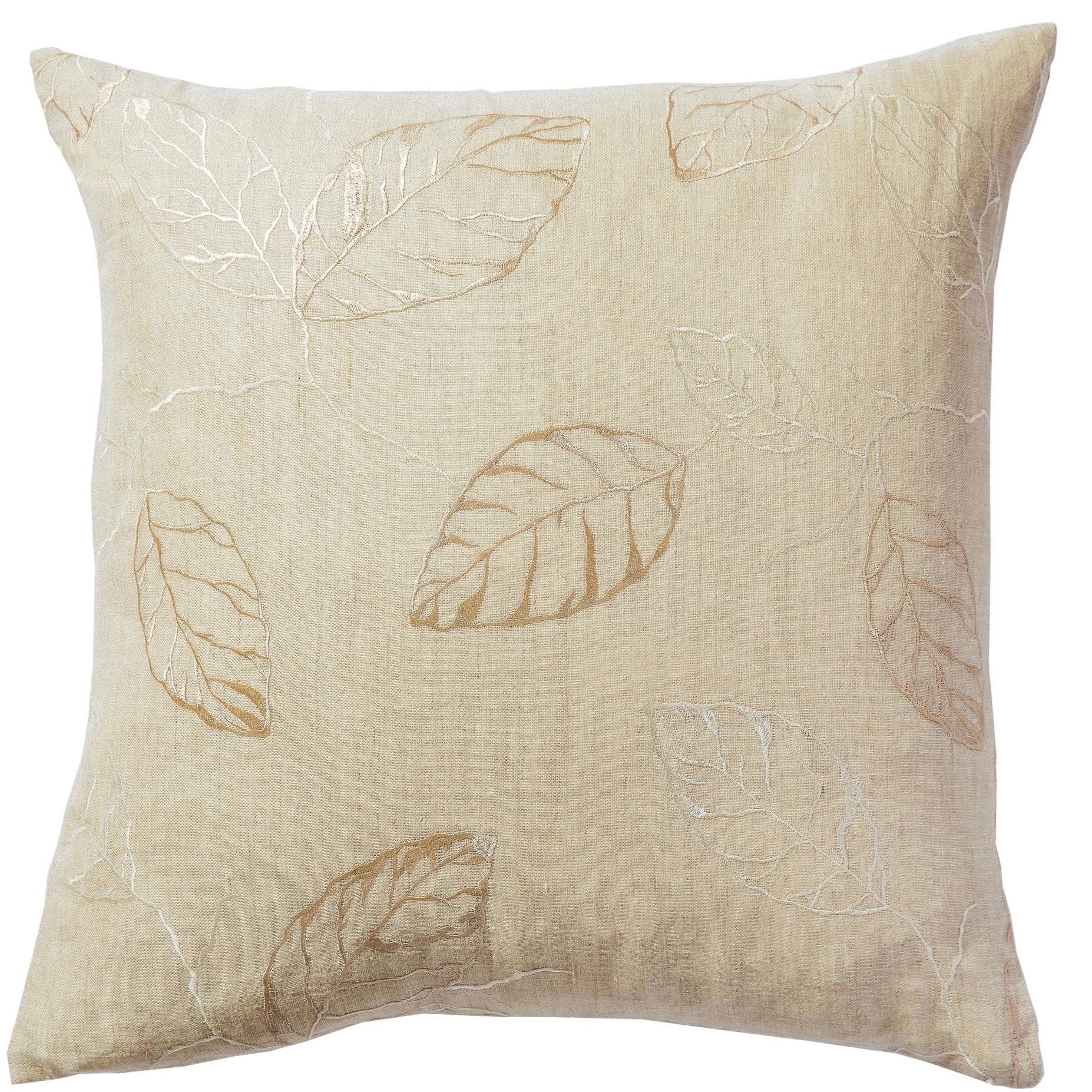 Leuvia. Embroidered Floating Leaf Cushion