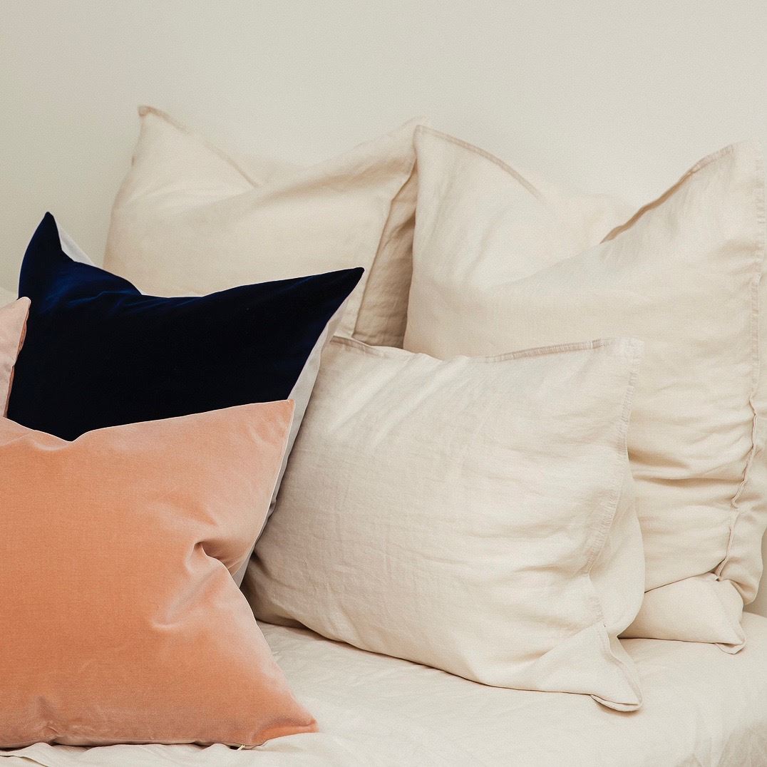 Leuvia. Pure Linen Standard Pillow Case Pair Sand