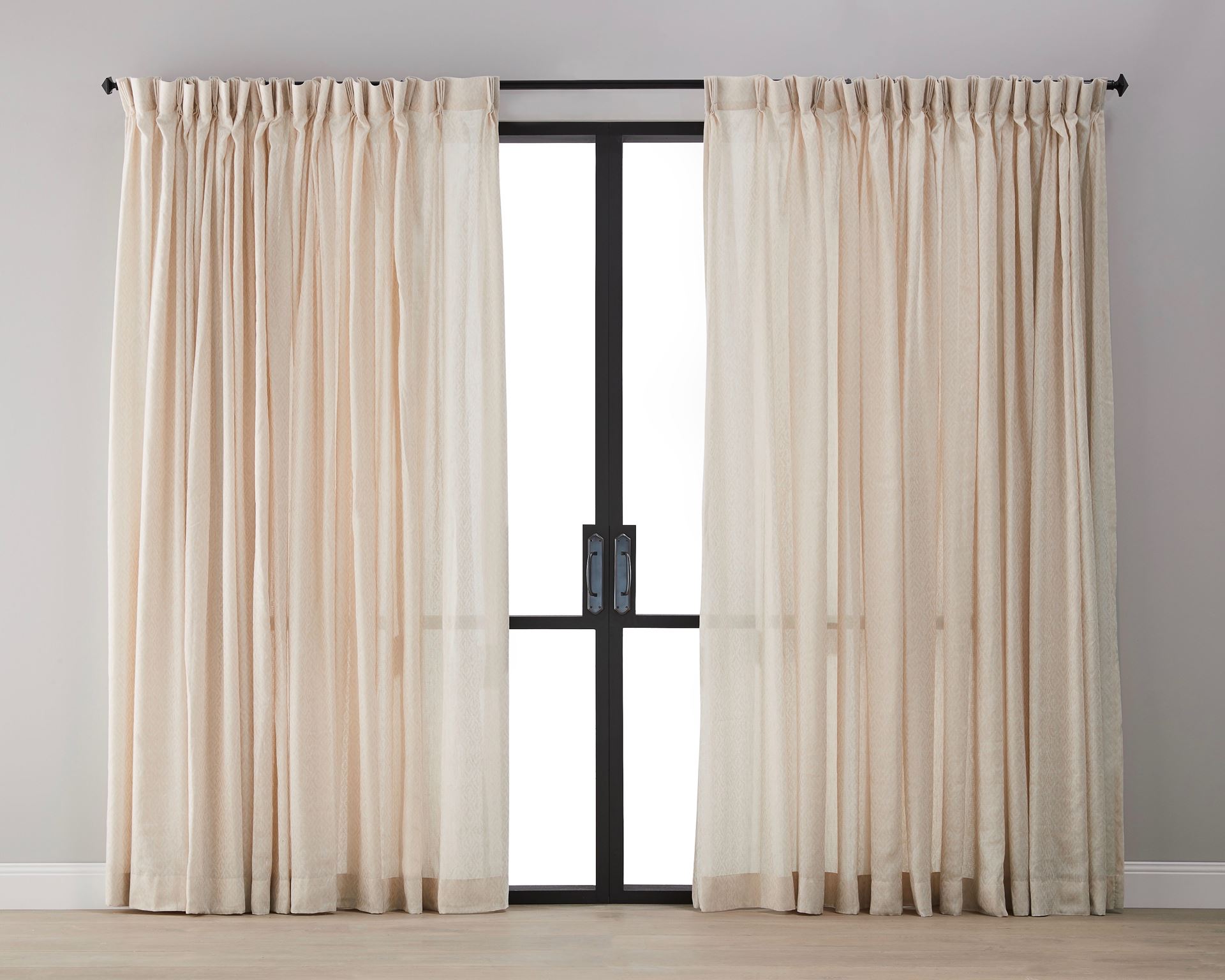 Leuvia. Diamond Pattern Linen Sheer Curtain Tan