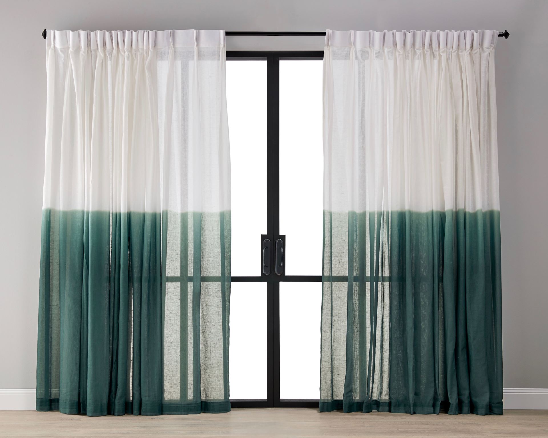 Leuvia. Dip Dyed Sheer Curtain Malachite