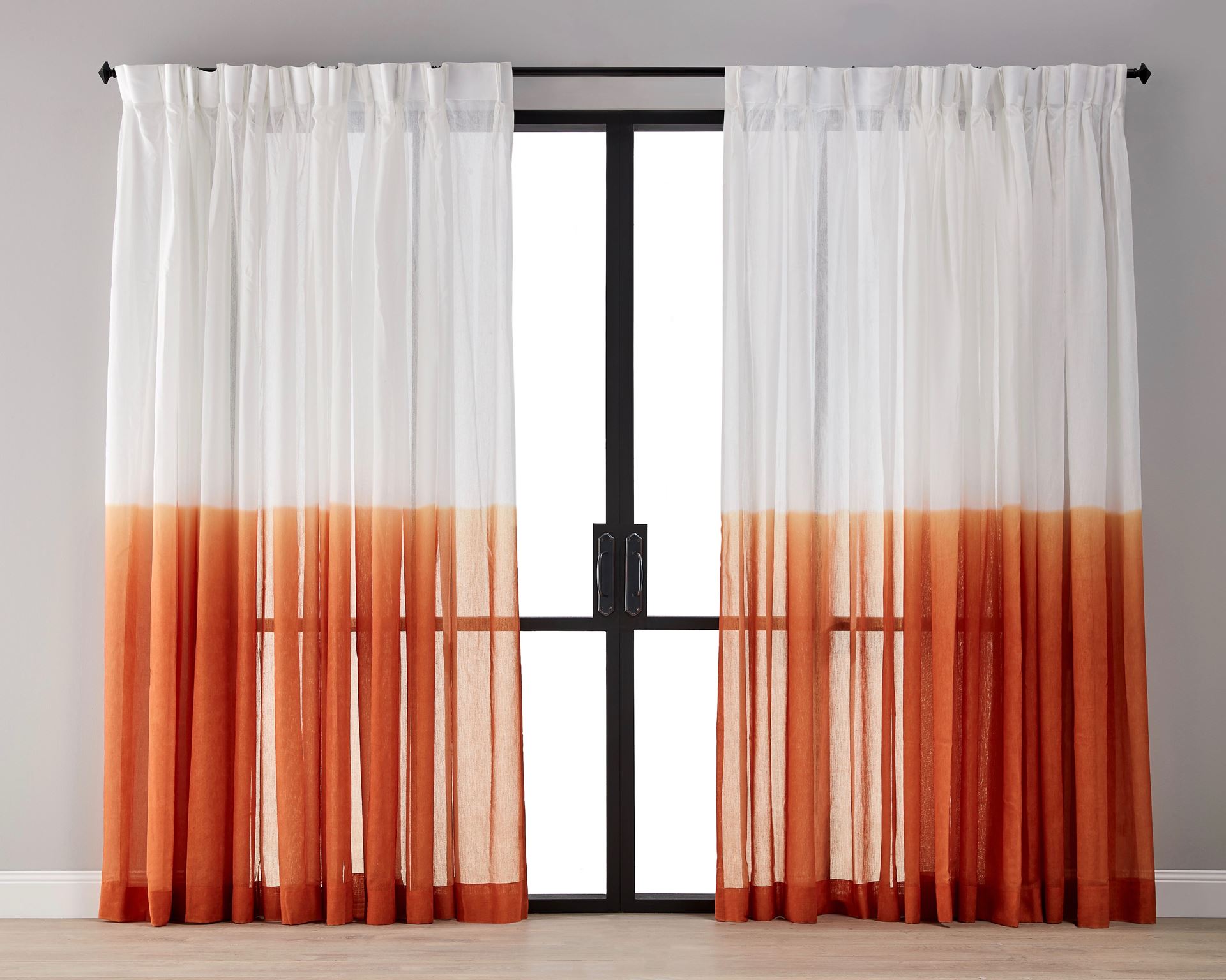 Leuvia. Dip Dyed Sheer Curtain Sunset