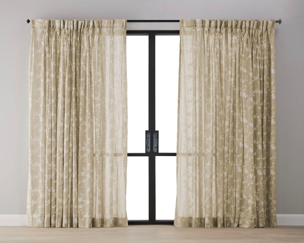 Leuvia. Plum Blossom Sheer Curtain Mustard