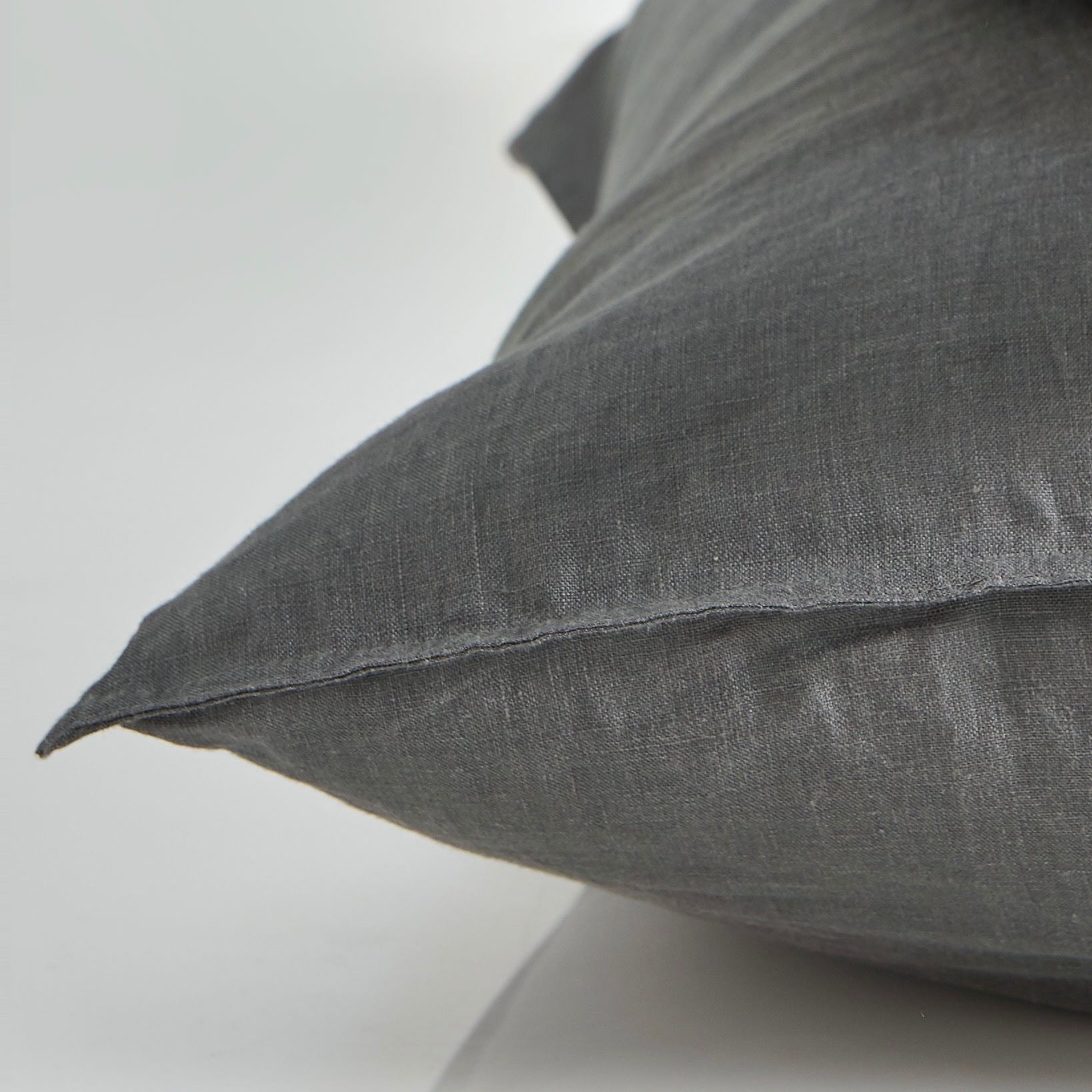 Leuvia. Pure linen European Pillow Case Smoke