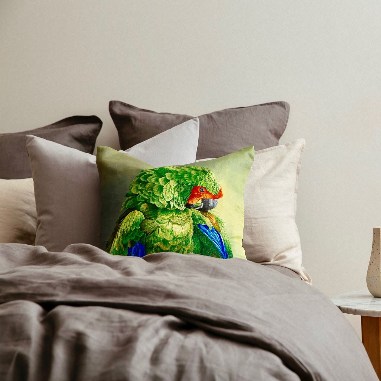 Leuvia. Pure linen European Pillow Case Smoke